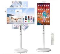 Smart TV portatile touch screen da 32 pollici con batteria da 10500 mAh, design rotante, controllo vocale, sistema operativo Android, 8 GB di RAM, 128 GB di memoria, telecomando incluso
