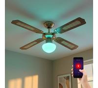 Smart Ventilatore da Soffitto Lampada Google Alexa RGB LED Regolabile App Cct