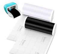 Smart Vinyl for Cricut Joy, 2 rotoli di Smart Adhesive Vinyl Permanent White & Black 14 x 200 cm Smart Vinyl Permanent Vinyl Film Plotter per tazze fai da te, pareti, adesivi, striscioni, auto