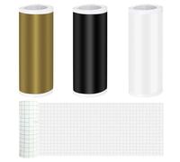 Smart Vinyl Permanent for Cricut Joy, 4 rotoli di pellicola di trasferimento in vinile permanente, 14 x 200 cm, per tazze fai da te, decorazione fai da te (nero+bianco + oro + pellicola di