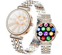 Smart Watch da donna con schermo a colori 1,25 pollici, impermeabile, fitness tracker, oro rosa, cardiofrequenzimetro e monitoraggio del sonno, per Android e iOS