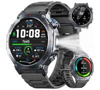 Smart Watch da uomo per rispondere / effettuare chiamate, orologio intelligente militare AMOLED da 1,45 pollici con GPS, torcia, bussola, altitudine, frequenza cardiaca, monitoraggio della salute