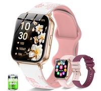 Smart Watch for Women 1.85" HD 30 Days+ Battery Life Smartwatch with Make/Answer Call for iPhone & Android with Sleep Monitor/Heart Rate/SpO2/120+Sport Fitness Step Tracker 1000mAh, Pink&White/Gift