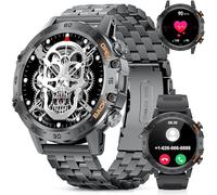 Smart Watch militare da uomo (rispondere/comporre chiamate), 100 modalità sportive, impermeabile 5 ATM, orologio fitness con frequenza cardiaca/SpO2/pressione sanguigna per Android e iOS, smartwatch