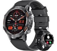 Smart Watch militare da uomo (rispondere/comporre chiamate), 100 modalità sportive, impermeabile 5 ATM, orologio fitness con frequenza cardiaca/SpO2/pressione sanguigna per Android e iOS, smartwatch