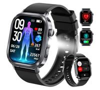 Smart Watch per uomo e donna (rispondere/effettuare chiamate), schermo AMOLED da 5 cm, orologio fitness monitoraggio in tempo reale della frequenza cardiaca, qualità del sonno, temperatura corporea