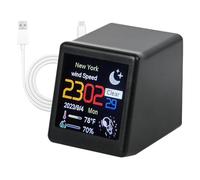 Smart Weather Desktop Decoration, Digital Alarm Clock, Smart Clock, Wifi Air Quality Monitor, Desktop Weather Station, Living Room Decor, Bedroom Alarm Clock for Living Room, Bedroom, Offices