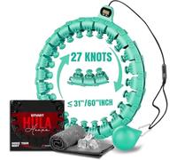 Smart Weighted Hula Hoop, Hula Hoop regolabile per esercizi fisici e pesi - 27 nodi (verde)