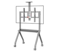 Smart Whiteboard nd per TV da 42-75 pollici, carrello TV a pavimento con 4 ruote bloccabili, perfetta per ufficio, aula, uso domestico, altezza regolabile e design robusto
