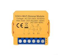Smart WiFi Dimming Switch per Dark Box, pannello touch a 1/2 gang con telecomando APP e controllo vocale, regolazione continua della luminosità 0-100% per lampadine LED, AC 100-240 V (1 gang)