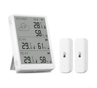 Smart WiFi Sensore di temperatura e umidità con schermo LCD Supporta per Tuya, raggio di comunicazione 100 m, accesso remoto (1* Monitor + 2* Sensore)