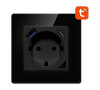 Smart WiFi Wall Socket Avatto N-WOT10-USB-B TUYA USB USB-C (black)