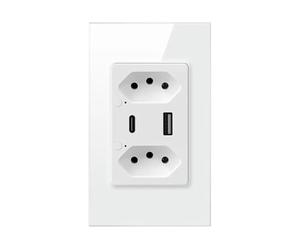 Smart WiFi Wall Socket Avatto N-WOT10-USB-W TUYA USB USB-C (white)