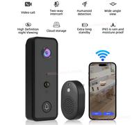Smart Wireless Doorbell w/ Chime Intercom Video Visual Camera Ring Bell Security