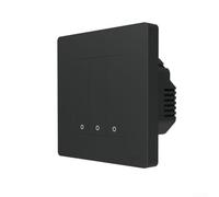 Smart-ZigBee Interruttore della luce per app Tuya, interruttore da parete MOES-Star serie Ring con telecomando RF, pulsante retroilluminato touch 86 x 86 mm per automazione domestica (3 bande nero)