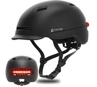 Smart4u Casco Bici con Led Luce, Casco Monopattino Elettrico Adulti di Frenata Automatica, Adatto per il Pendolarismo e l'equitazione Urbana, Adatto per Uomo e Donna, Impermeabile