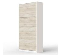 SMARTBett Standard 90x200cm Verticale Bianco/Quercia Sonoma | Letto A Scomparsa, Letto A Muro, Letto A Parete, Letto Ribaltabile, Latto Armadio