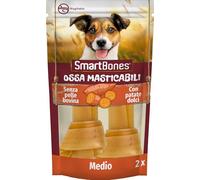 SmartBones Ossa Medio - Snack per cani, senza pelle bovina - 2 Pezzi | Snack morbidi da masticare | Altamente digeribili | A basso contenuto di grassi | Con patate dolci