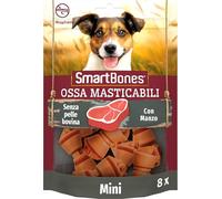 SmartBones Ossa Mini - Snack per cani piccoli, senza pelle bovina - 8 Pezzi | Snack morbidi da masticare | Altamente digeribili | A basso contenuto di grassi | Con gusto di manzo