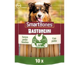 SmartBones Sticks - Bastoncini per cani, senza pelle bovina - 10 Pezzi | Snack morbidi da masticare | Altamente digeribili | A basso contenuto di grassi | Con pollo