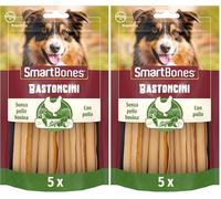 SmartBones Sticks da masticare - Snack per Cani con pollo e verdure, bastoncini da masticare dalla consistenza morbida - Senza pelle bovina, 5 Pezzi (Confezione da 2)