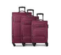 Smartbox Edizione 04, bordeaux, 3-Set, Trolley morbido con ruote girevoli