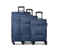 Smartbox Set di 3 valigie morbide per uomo e donna, trolley da viaggio leggeri e stabili, custodia morbida di alta qualità, 4 ruote e lucchetto a combinazione, espandibile con pieghe (edizione 04)