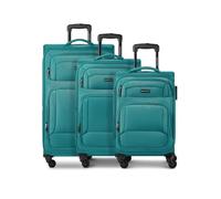 Smartbox Set di 3 valigie morbide per uomo e donna, trolley da viaggio leggeri e stabili, custodia morbida di alta qualità, 4 ruote e lucchetto a combinazione, espandibile con pieghe (edizione 04)
