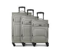 Smartbox Set di 3 valigie morbide per uomo e donna, trolley da viaggio leggeri e stabili, custodia morbida di alta qualità, 4 ruote e lucchetto a combinazione, espandibile con pieghe (edizione 04)
