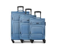 Smartbox Set di 3 valigie morbide per uomo e donna, trolley da viaggio leggeri e stabili, custodia morbida di alta qualità, 4 ruote e lucchetto a combinazione, espandibile con pieghe (edizione 04)