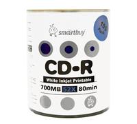 Smartbuy 100-Disc 700 MB/80 Min. 52x CD-R, wei , Inkjet-Hub, bedruckbar, leer, beschreibbare Medien-Disc
