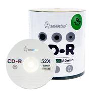 Smartbuy 100-disc CD-R 52 x 700 MB/80MIN logo top Blank media Disc registrabili dati