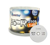 Smartbuy 50 Pack Bd-r 25gb 6X Blu-ray Single Layer Recordable Disc Logo Top Blank Data Video Media 50 Disc Spindle