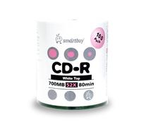 Smartbuy 700mb/80min 52x CD-R White Top Blank Video Recordable Media Disc (300-Disc)