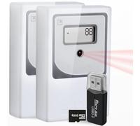 SmartCoounter Contapersone per Negozio con Dati - Conta Persone Digitale, Statistiche Orarie e Giornaliere, Sensore Infrarossi Wireless, Contatore Visitatori e Ingressi, MicroSD, Bianco