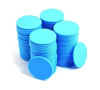 Smartdealspro 100 mini contatori da poker in plastica opaca, 32 mm, con scatola portaoggetti, blu cielo