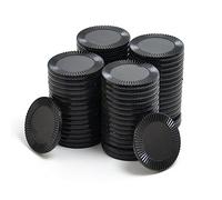 Smartdealspro 64 pezzi 32 mm / 1,26 pollici in plastica opaca mini gettoni da poker gettoni da gioco con custodia (nero)