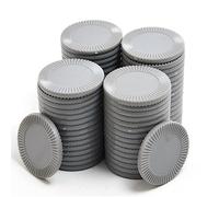 Smartdealspro Mini contatori di apprendimento in plastica opaca, gettoni per giochi di fiches da poker, con scatola portaoggetti, grigio scuro, 32 mm (64 pezzi, girasole)