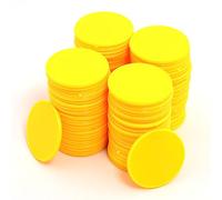 Smartdealspro Mini contatori di apprendimento in plastica opaca, gettoni per giochi di fiches da poker, con scatola portaoggetti, giallo, 32 mm (100 pezzi)