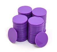 Smartdealspro Mini contatori di apprendimento in plastica opaca, gettoni per giochi di fiches da poker, con scatola portaoggetti, viola, 32 mm (100 pezzi)