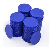 Smartdealspro Mini contatori di apprendimento in plastica opaca, gettoni per giochi di fiches da poker, con scatola portaoggetti, blu scuro, 32 mm (100 pezzi)