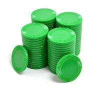 Smartdealspro Mini contatori di apprendimento in plastica opaca, gettoni per giochi di fiches da poker, con scatola portaoggetti, verde scuro, 32 mm (64 pezzi, girasole)