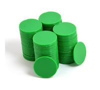 Smartdealspro Mini contatori di apprendimento in plastica opaca, gettoni per giochi di fiches da poker, con scatola portaoggetti, verde scuro, 32 mm (100 pezzi)