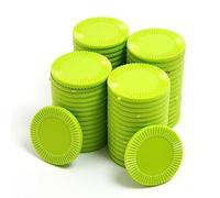 Smartdealspro Mini contatori di apprendimento in plastica opaca, gettoni per giochi di fiches da poker, con scatola portaoggetti, verde chiaro, 32 mm (64 pezzi, girasole)