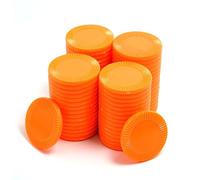 Smartdealspro Mini contatori di apprendimento in plastica opaca, gettoni per giochi di fiches da poker, con scatola portaoggetti, arancione, 32 mm (64 pezzi, girasole)