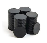 Smartdealspro Mini contatori di apprendimento in plastica opaca, gettoni per giochi di fiches da poker, con scatola portaoggetti, nero, 32 mm (100 pezzi)