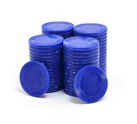 Smartdealspro Mini contatori di apprendimento in plastica opaca, gettoni per giochi di fiches da poker, con scatola portaoggetti, blu scuro, 32 mm (64 pezzi, girasole)
