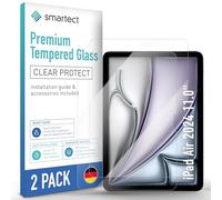 smartect Vetro Temperato [2 Pezzi, Clear] compatibile con iPad Air 2024 11.0", Pellicola Protettiva HD Anti Graffio, Senza Bolle, Durezza 9H, 0.3mm Ultra Trasparente, Ultra Resistente