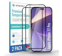 smartect Vetro Temperato [2 Pezzi, Full Screen] compatibile con Apple iPhone 17 Pro, incl. Cornice de Installazione, Pellicola Protettiva HD Anti Graffio, Durezza 9H, 0.3mm Ultra Trasparente