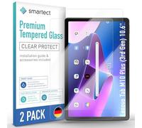 smartect Vetro Temperato 2 Pezzi per Lenovo Tab M10 Plus (3rd Gen) 10.6" | Schermo Protettivo HD Anti Graffio, Pellicola Protettiva Senza Bolle, 0.3 mm Ultra Trasparente, Durezza 9H, Ultra Resistente
